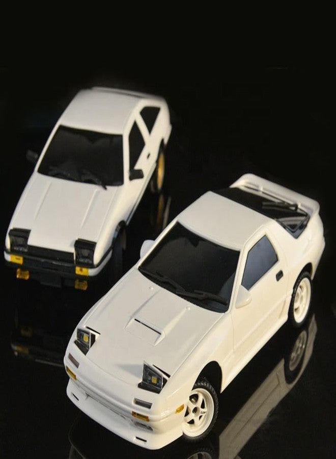 Black Foru سيارة سباق بلاك فورو LDRC 1/18 Rx7 RC ذات الدفع الخلفي، مزودة بنظام تحكم لاسلكي جيروسكوبي، ونظام إضاءة LD1802، ومحرك سيرفو، ووحدة تحكم إلكترونية للهواة (أبيض) - Image 3